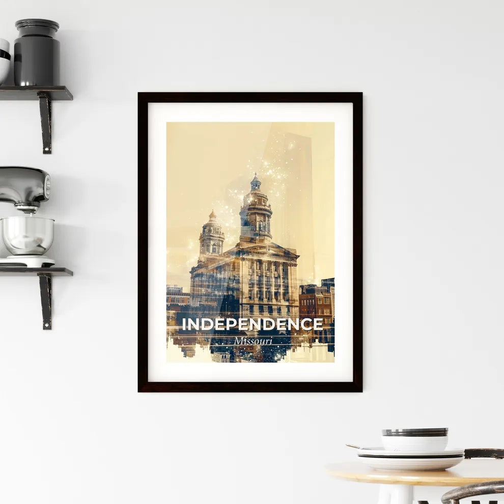 Independence Skyline Double Exposure City Art Framed Print