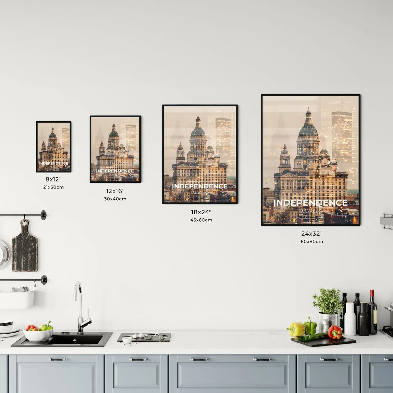 Independence Skyline Composite Art Poster Office Art