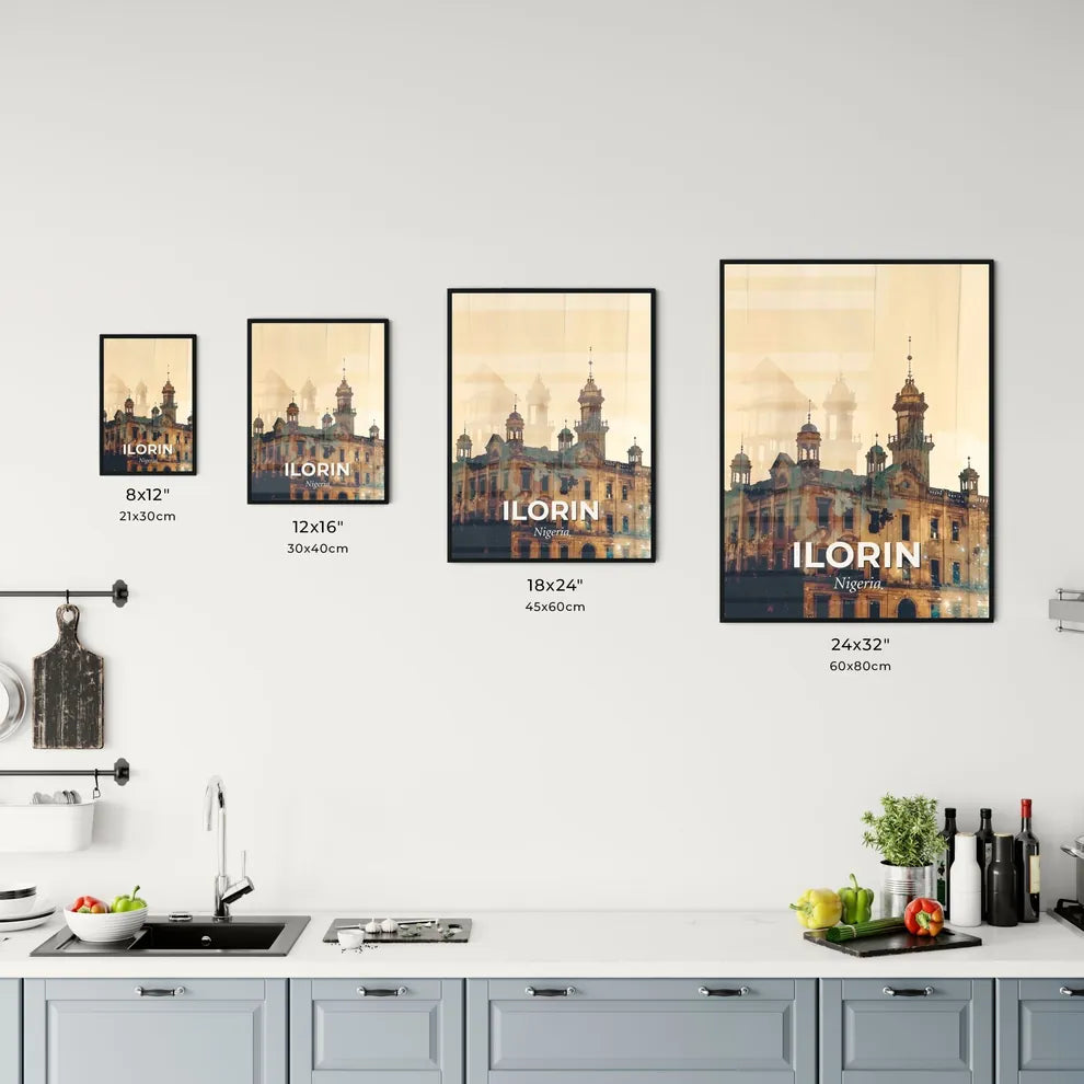 Ilorin Nigeria Architecture Double Exposure Skyline Poster Office Art