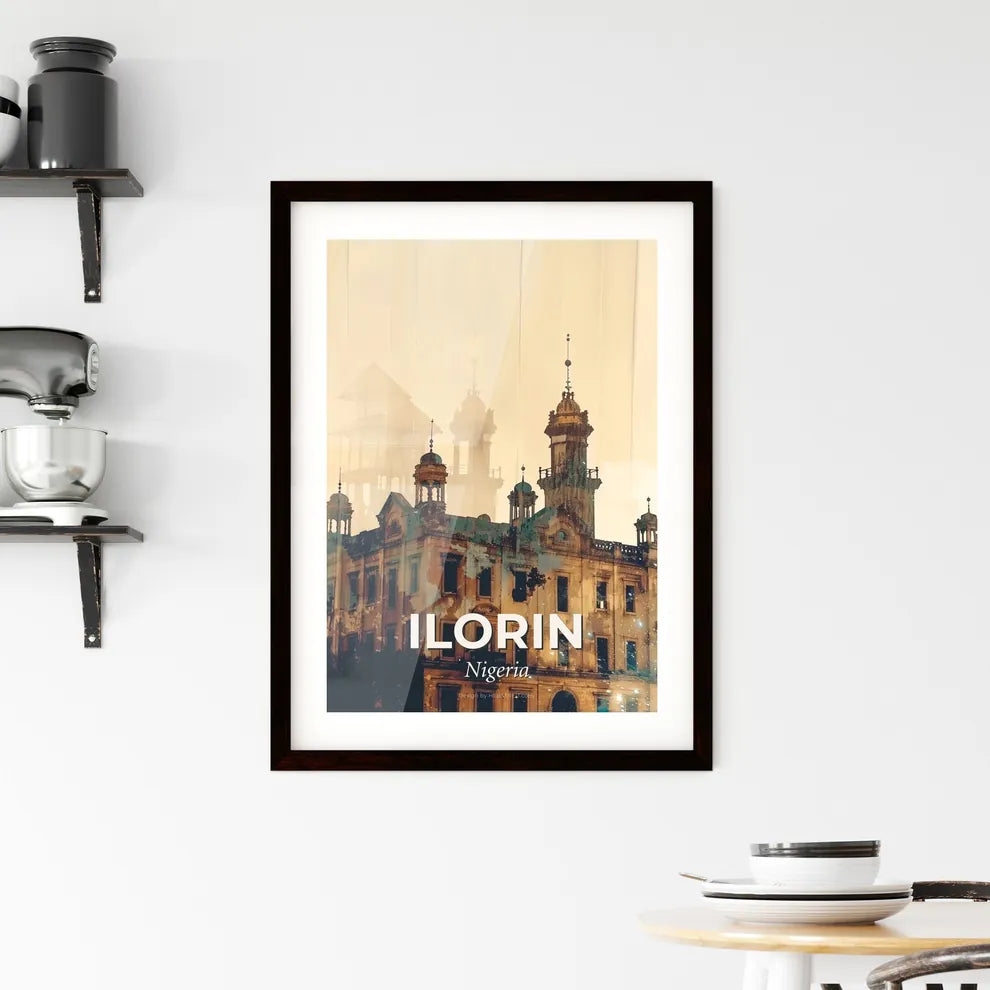 Ilorin Nigeria Architecture Double Exposure Skyline Poster Framed Print