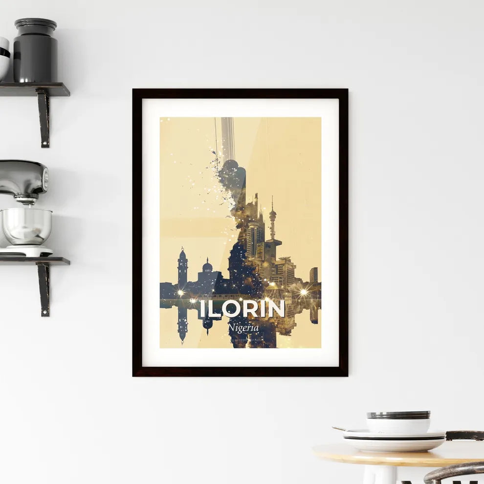 Ilorin Cityscape Night Sky Skyline Art Framed Print