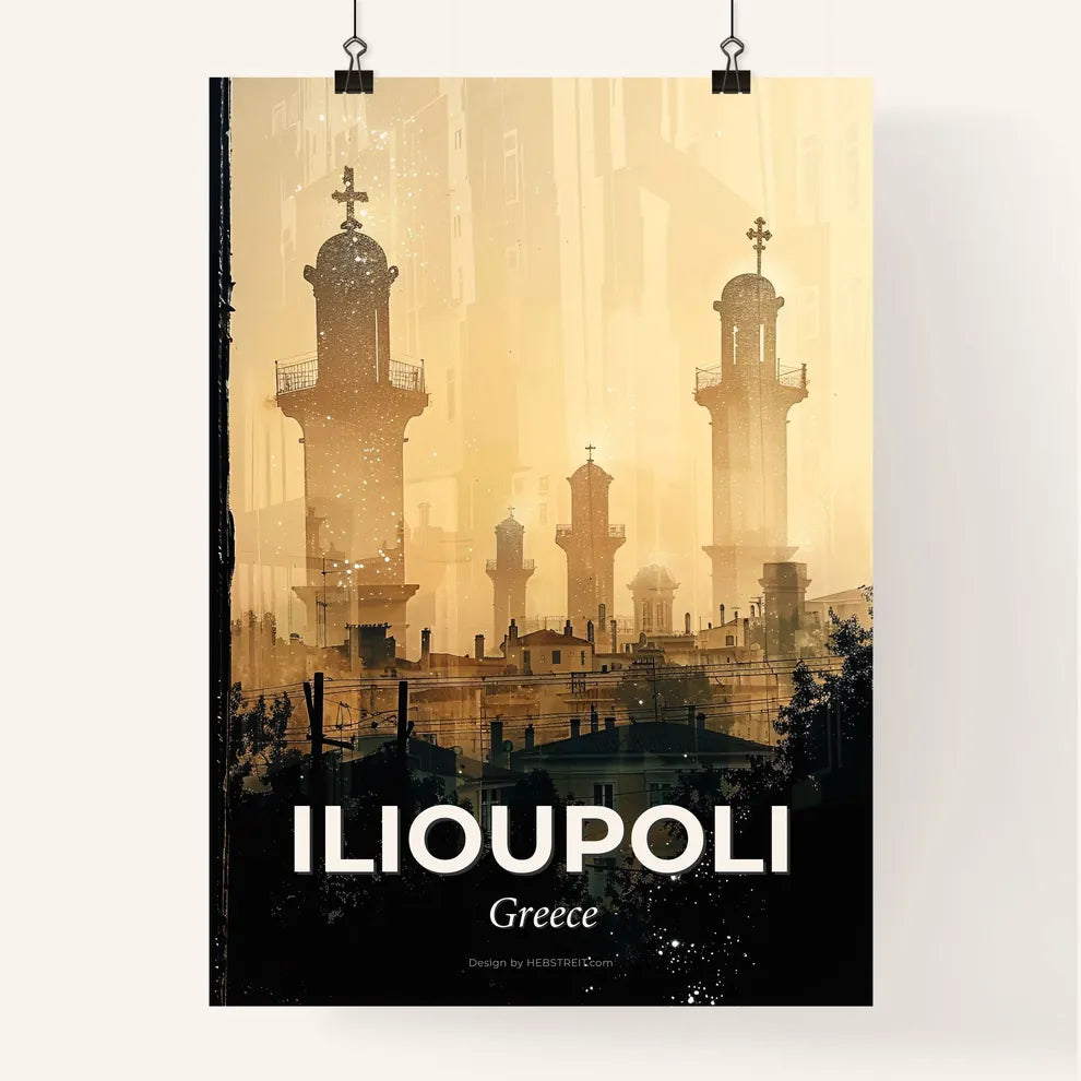 Ilioupoli Skyline Composite Art Poster Poster