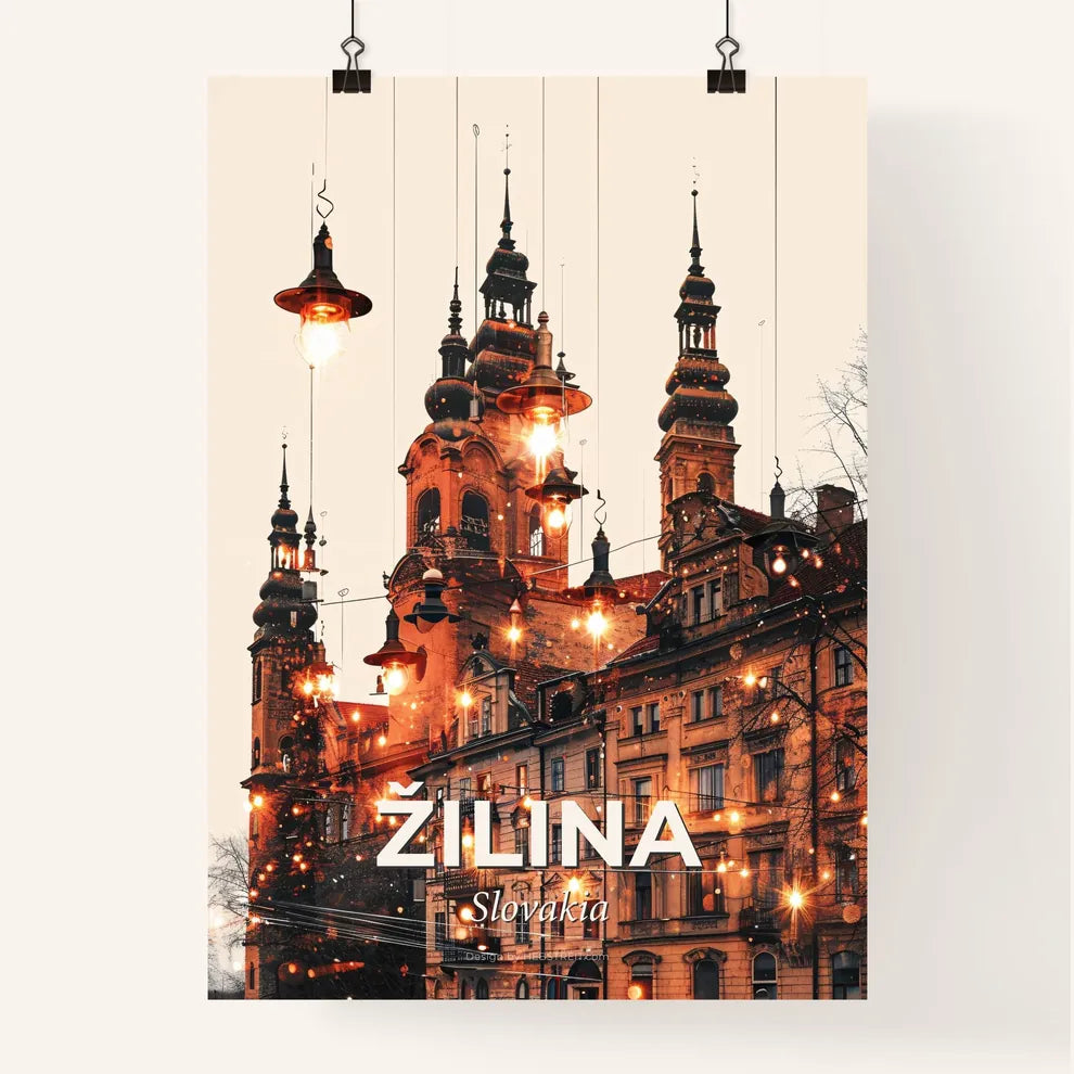 Žilina Cityscape Double Exposure Composite Art Poster