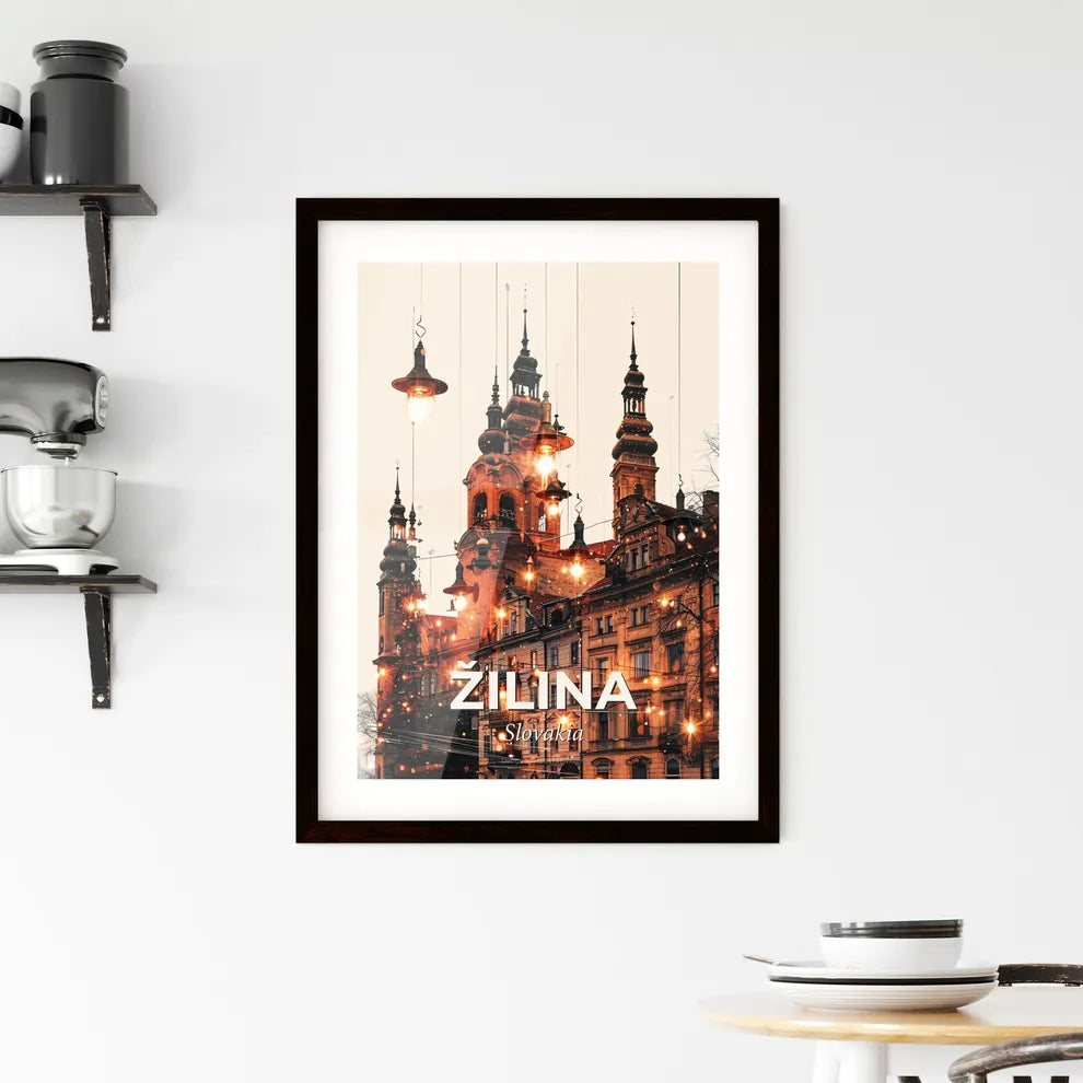 Žilina Cityscape Double Exposure Composite Art Framed Print