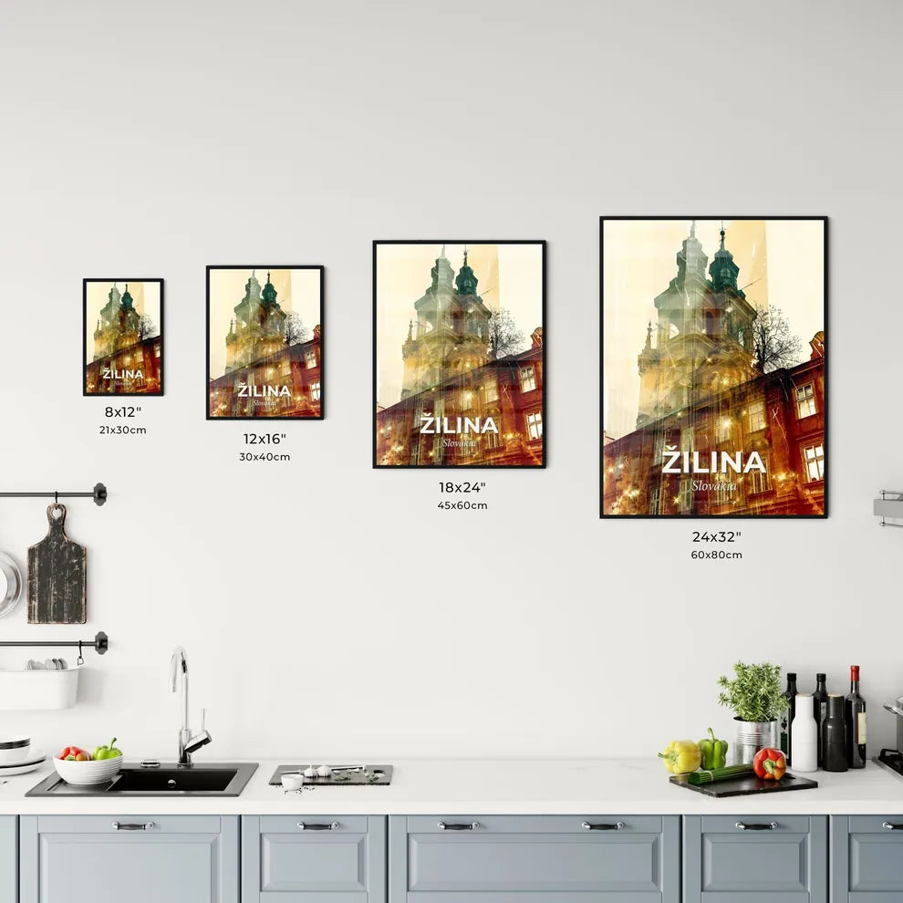 Zilina City Lightscape Poster Original Office Art