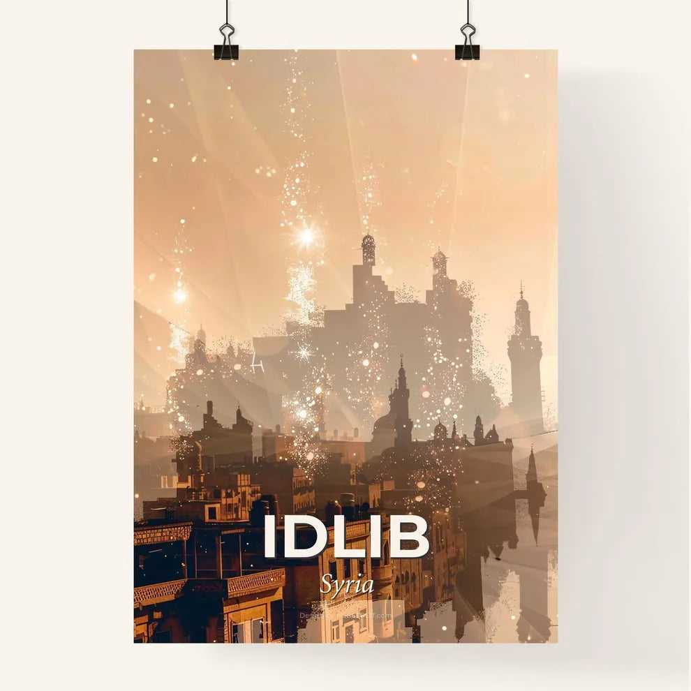 Idlib's Skyline Double Exposure Cityscape Art Poster Poster