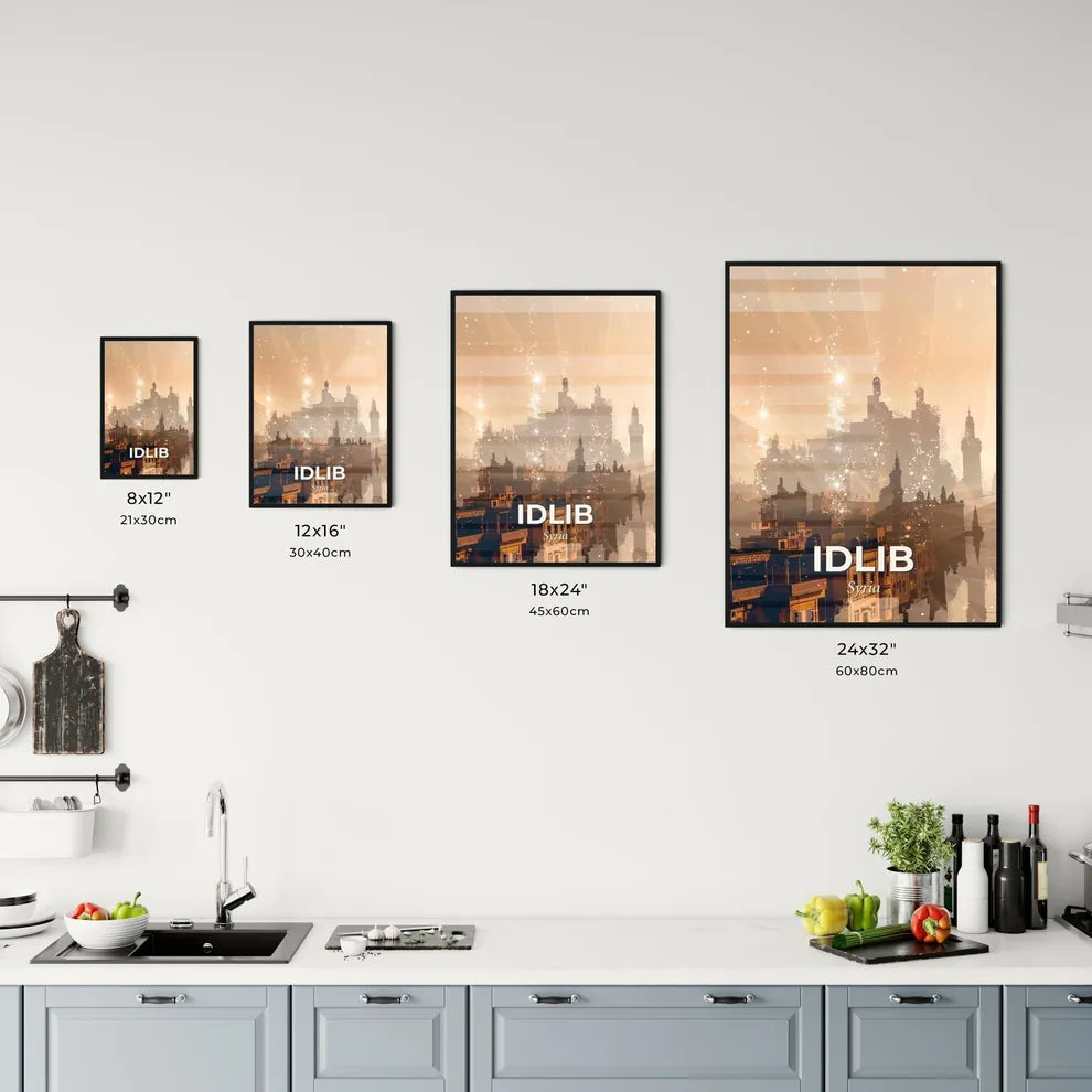 Idlib's Skyline Double Exposure Cityscape Art Poster Office Art