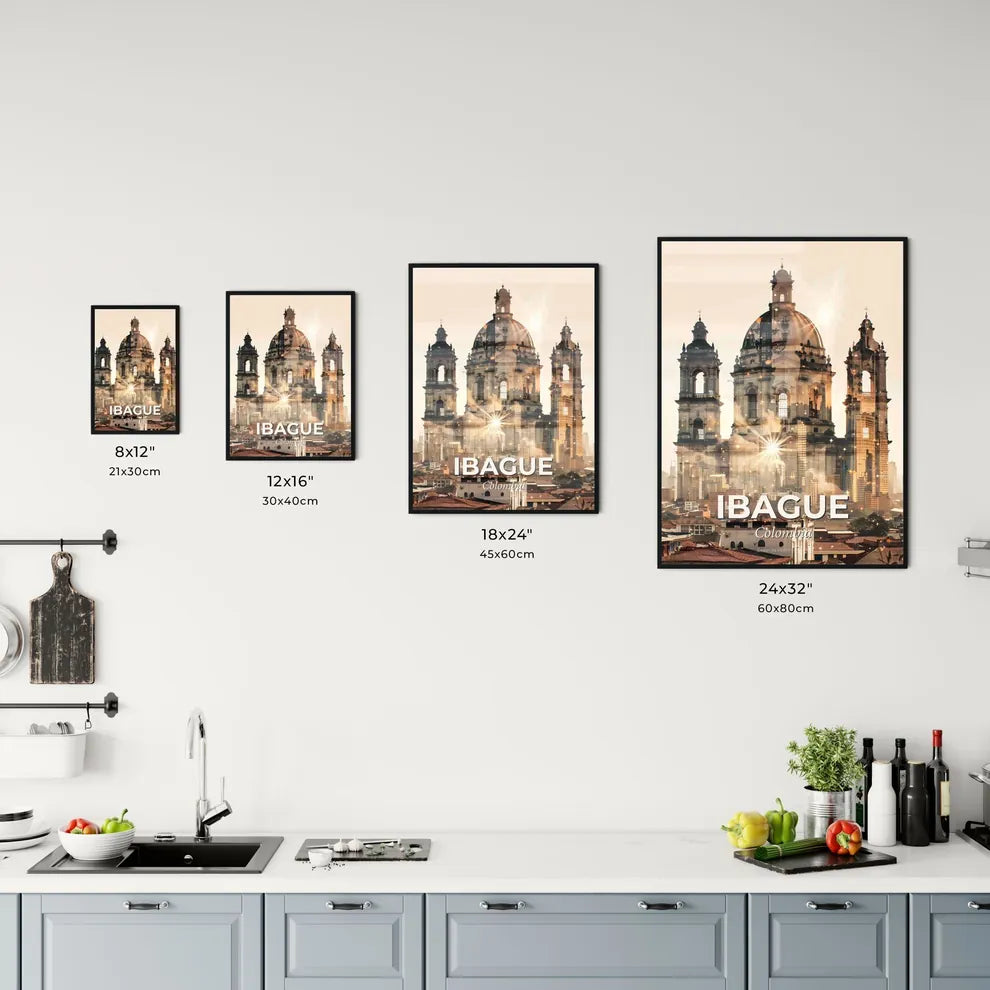 Ibague: Architecture Icons in a Double Exposure Skyline Office Art