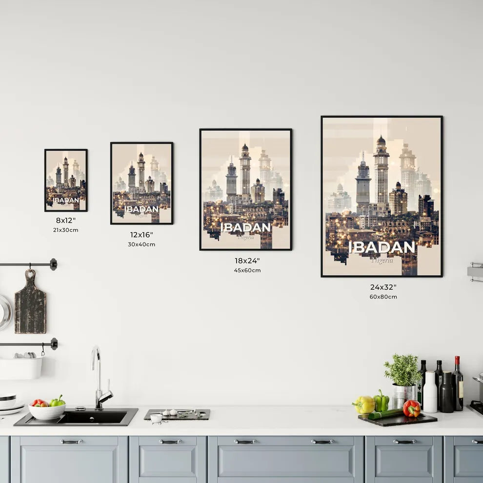 Ibadan Nigeria Skyline Composite Art Print Office Art