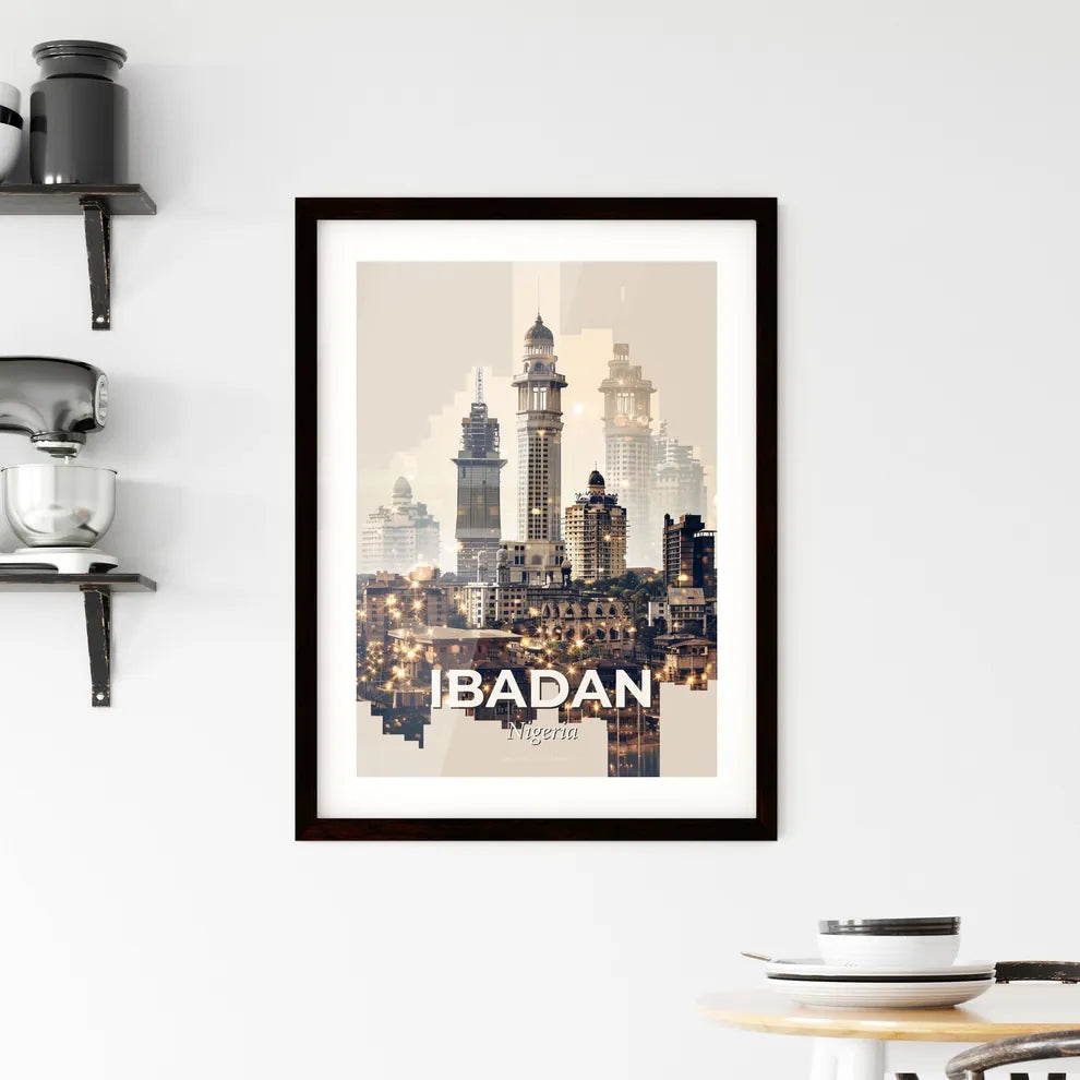 Ibadan Nigeria Skyline Composite Art Print Framed Print