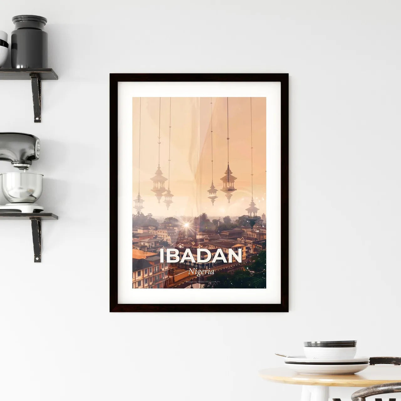 Ibadan: City Lights At Night Framed Print