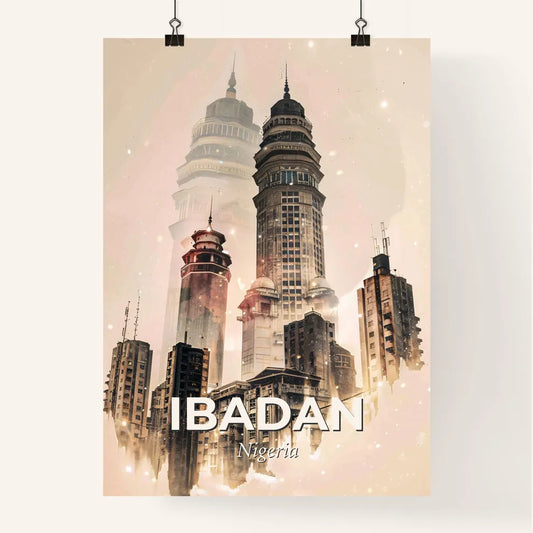 Ibadan Skyline Art: Double Exposure Wonder Poster