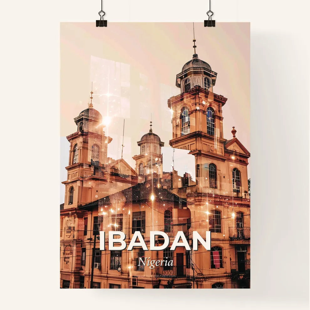 Ibadan: Skyline Composite Art with Local Flare Poster