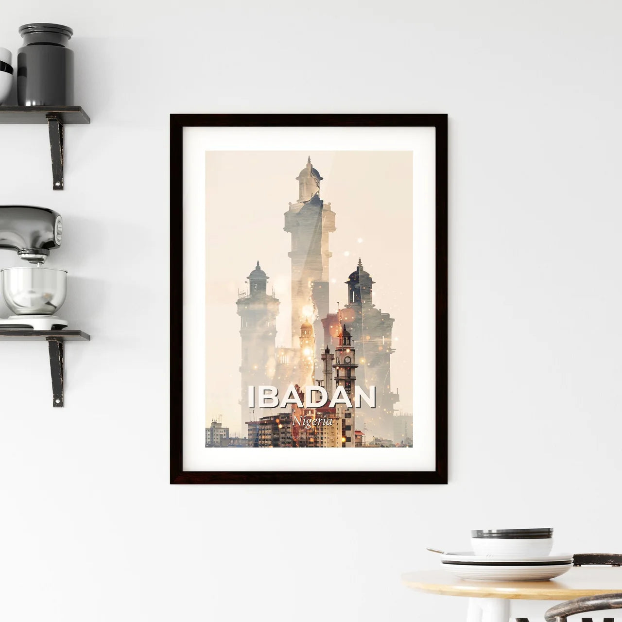 Ibadan: City Sparks in Silhouette Framed Print