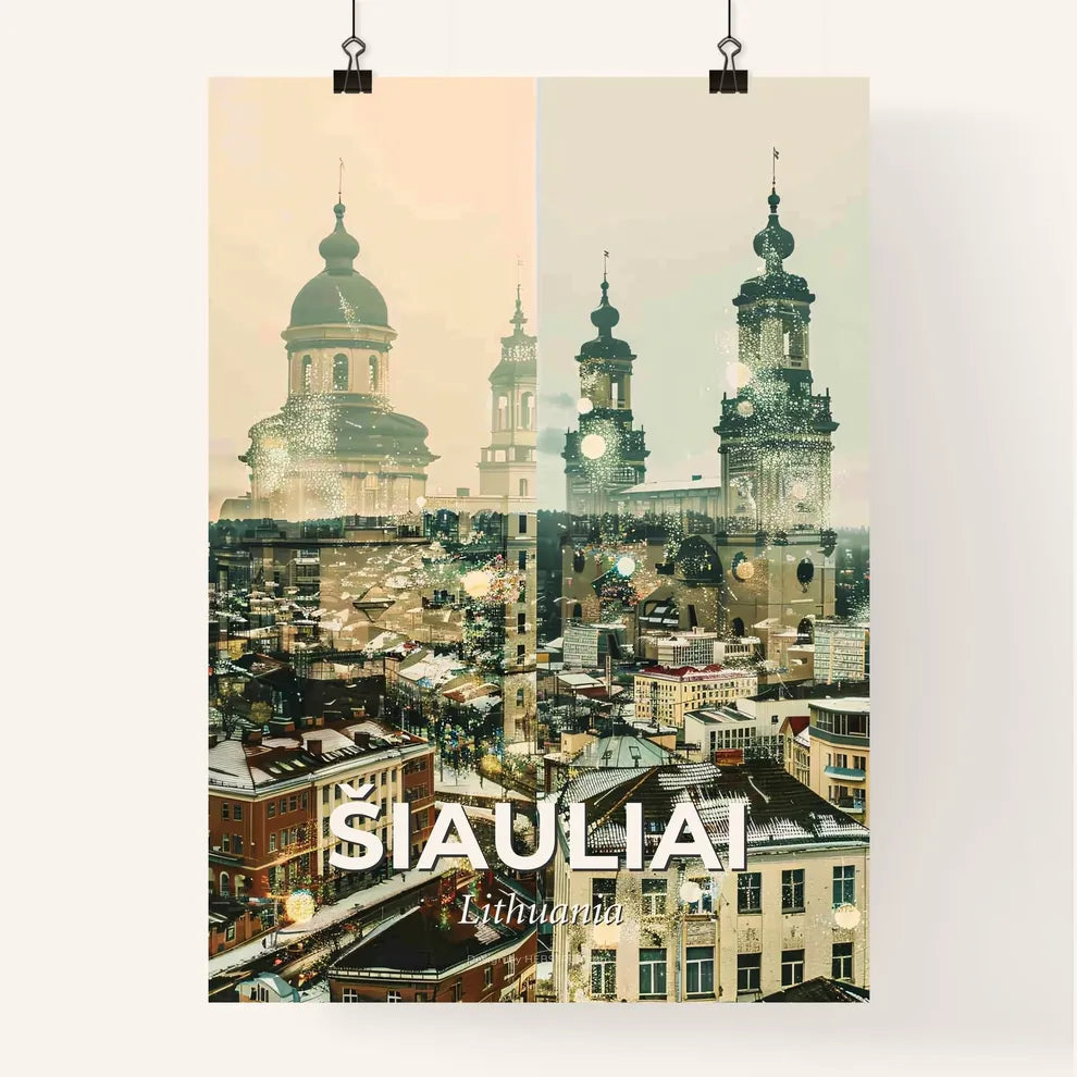 Siauliai Skyline Panorama Architectural Composite Art Poster