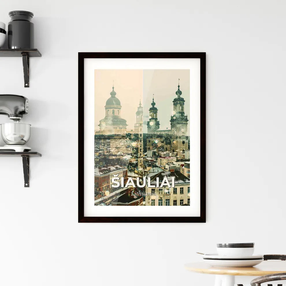 Siauliai Skyline Panorama Architectural Composite Art Framed Print