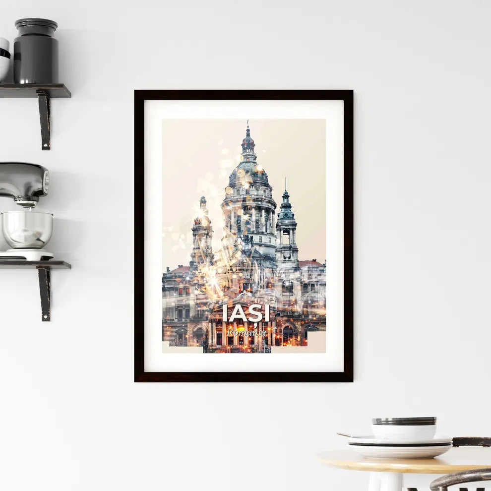 Iasi Skyline Composite Art Poster Framed Print
