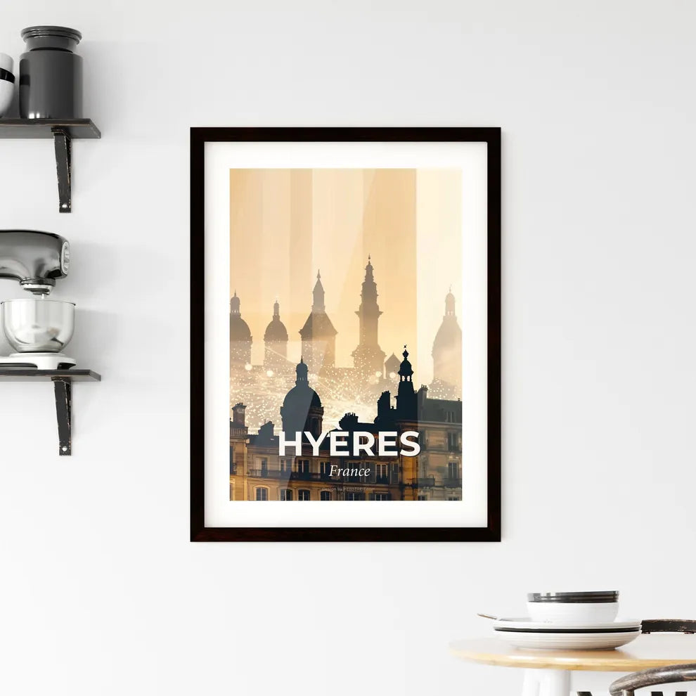 Hyères France Double Exposure Skyline Art Framed Print