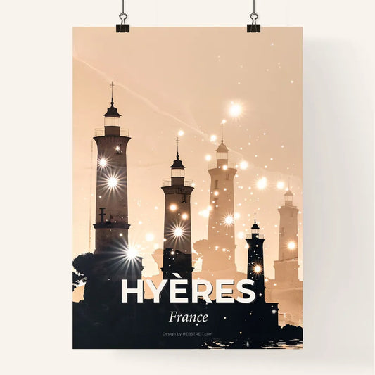 Hyères double exposure poster art with sparkles Poster