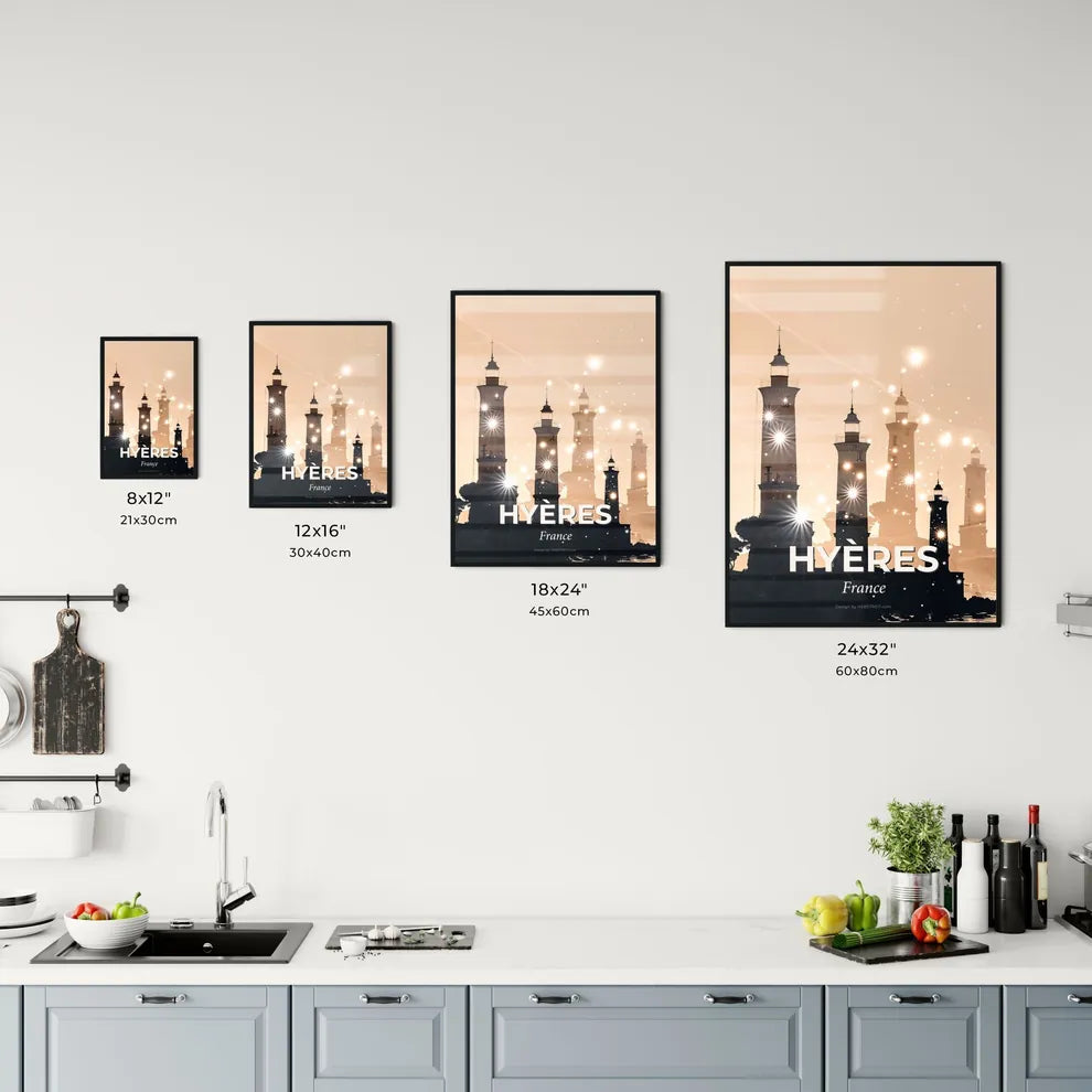 Hyères double exposure poster art with sparkles Office Art