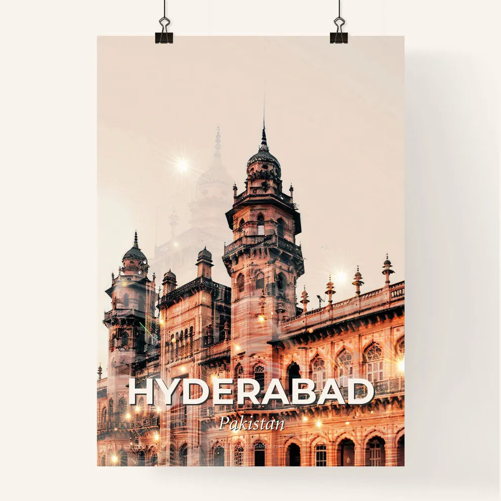 Hyderabad Pakistan Landmark Architectural Artwork Poster
