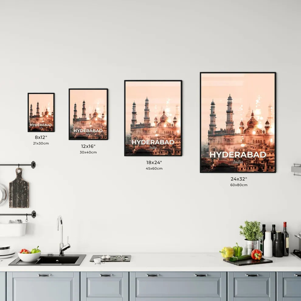 Hyderabad India: Architectural Icons Skyline Double Exposure Office Art