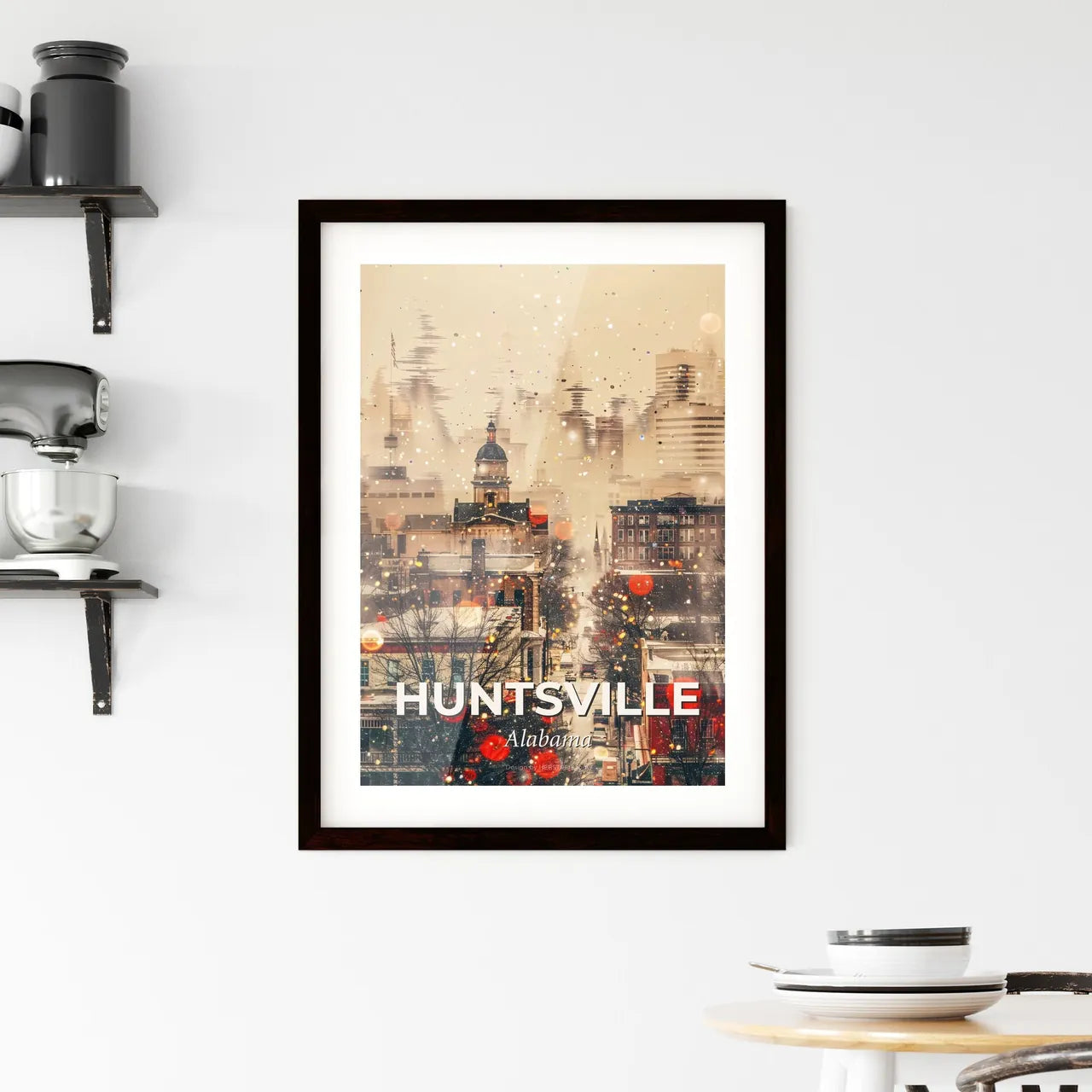 Huntsville City Composite Art Deco Skyline Beauty Framed Print