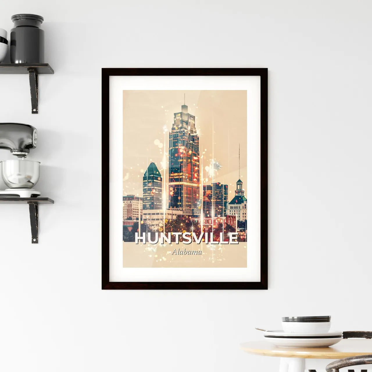 Huntsville Skyline Composite Poster Framed Print