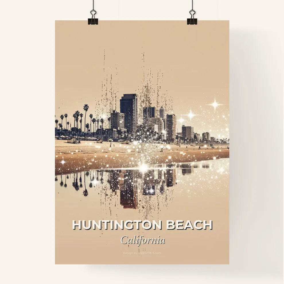 Huntington Beach Skyline Beauty: Poster of Local Icons Poster