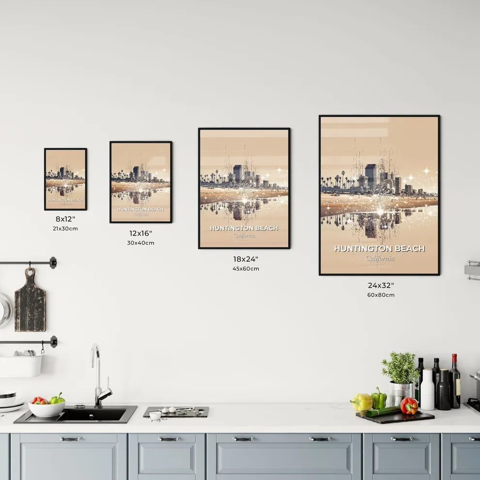 Huntington Beach Skyline Beauty: Poster of Local Icons Office Art