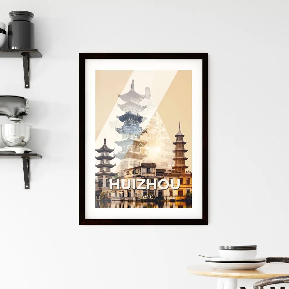 Huizhou City Dreamscape Skyline Poster Framed Print