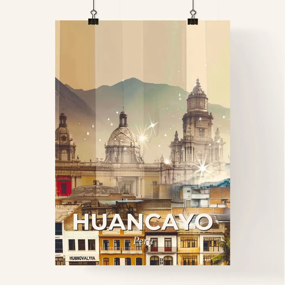 Huancayo City Skyline Poster Peruvian Architecture Poster