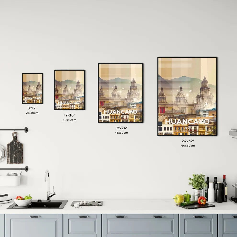 Huancayo City Skyline Poster Peruvian Architecture Office Art