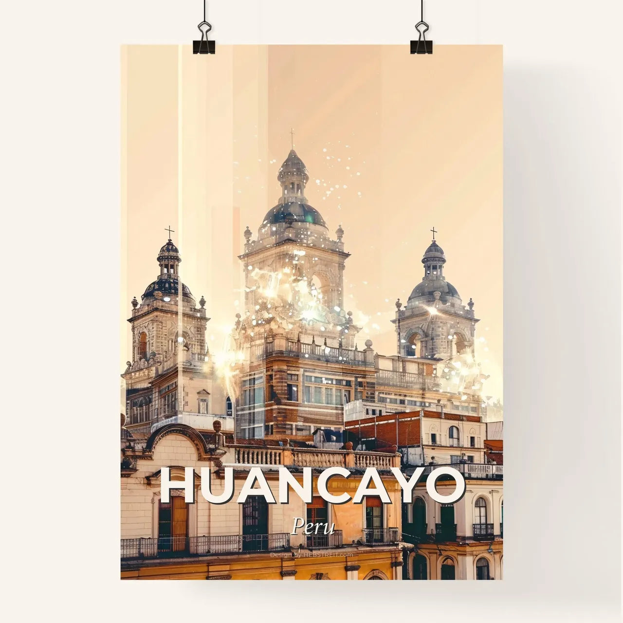 Huancayo, Peru Skyline Composite Art Poster Poster