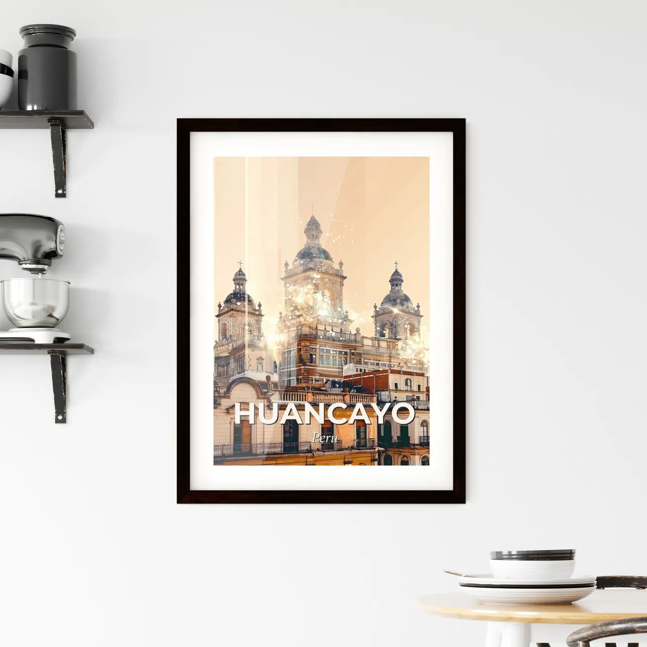 Huancayo, Peru Skyline Composite Art Poster Framed Print