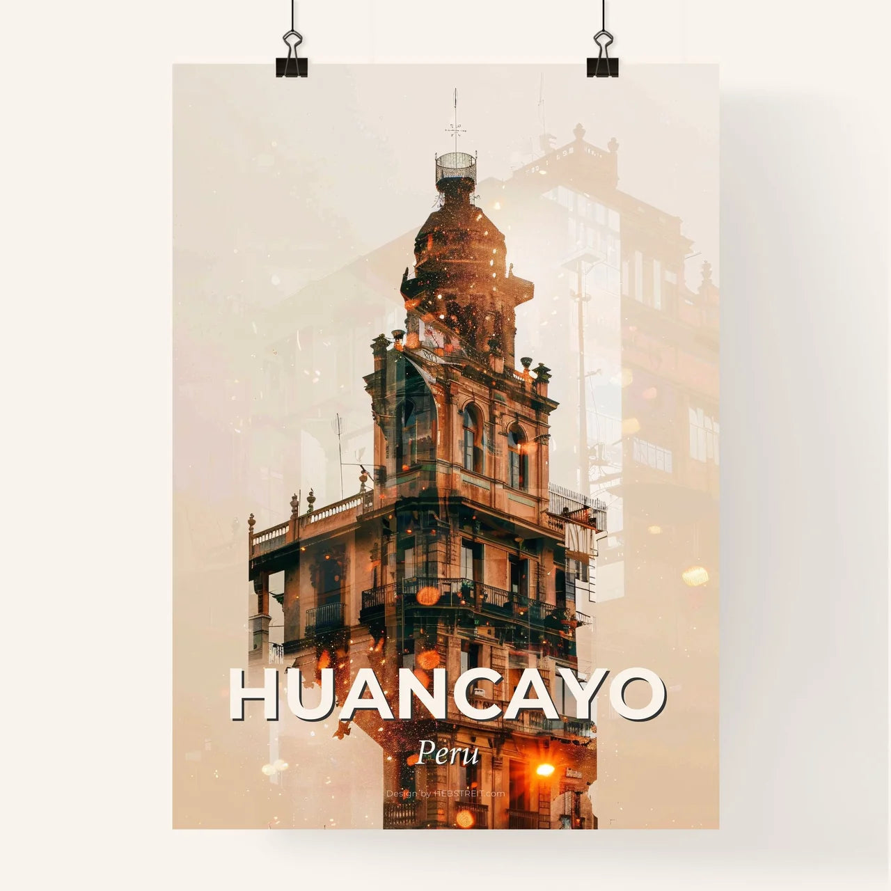 Huancayo Skyline Composite Art City Poster Poster