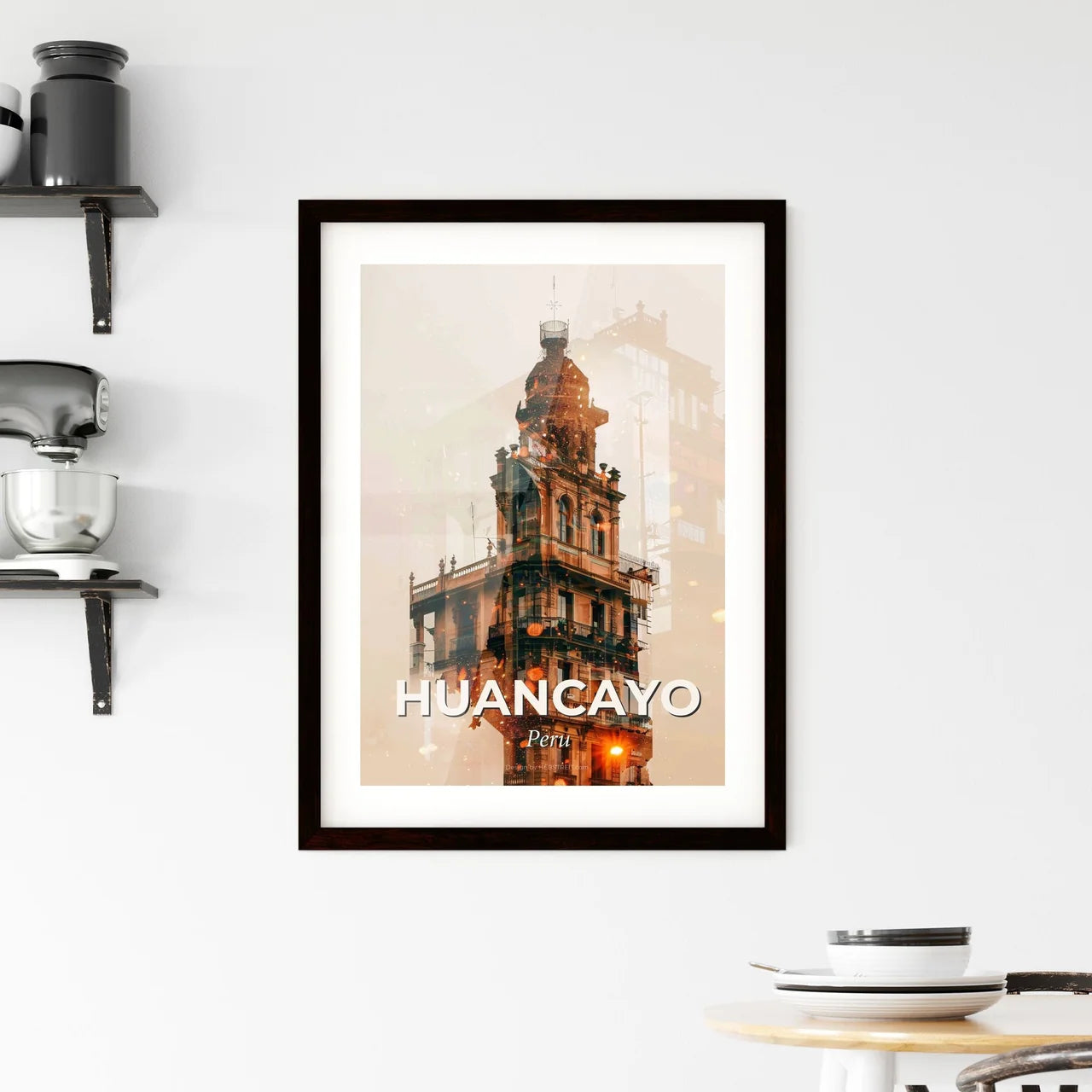 Huancayo Skyline Composite Art City Poster Framed Print