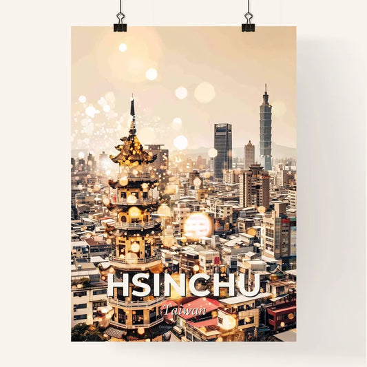 Hsinchu Luminous Double Exposure Skyline Poster