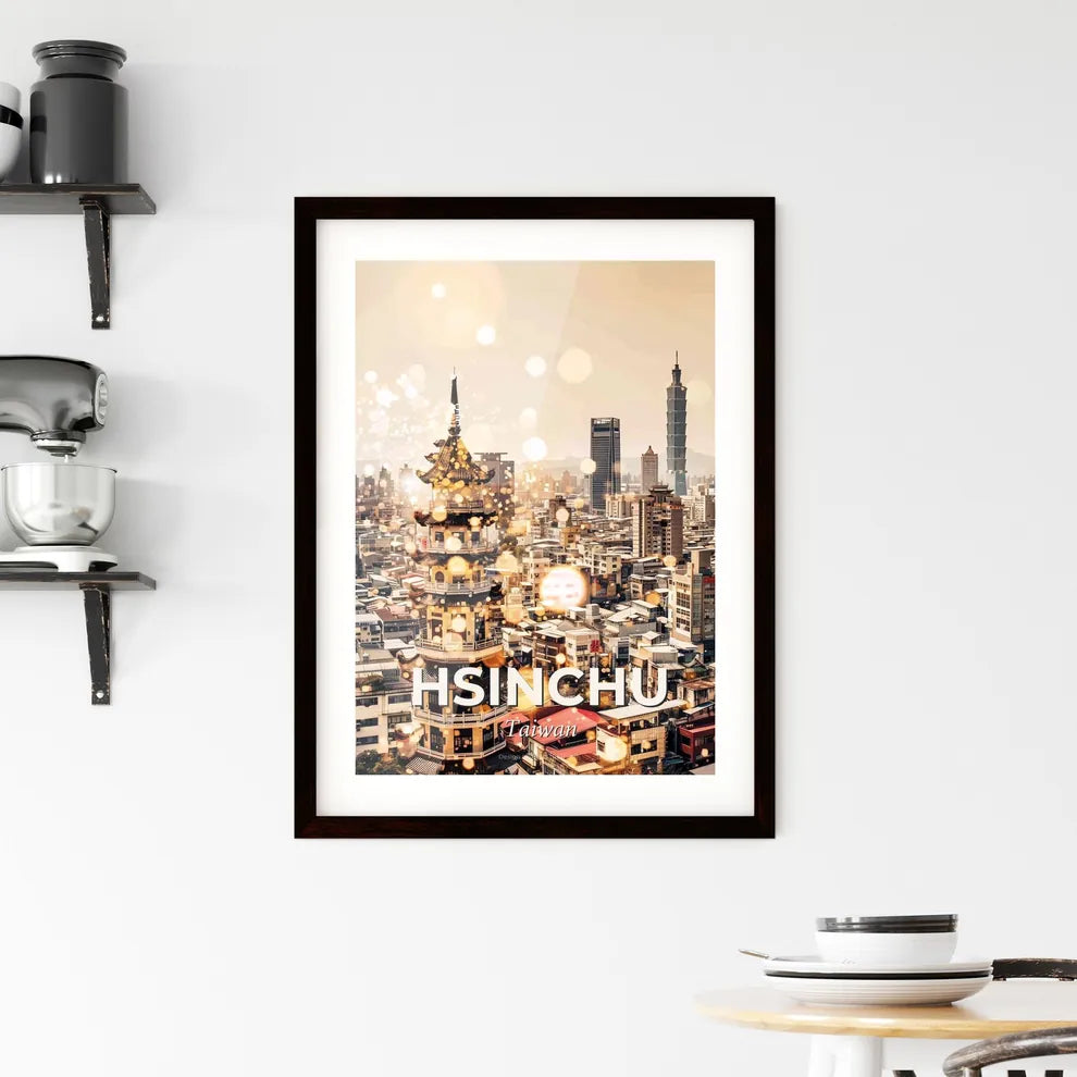 Hsinchu Luminous Double Exposure Skyline Framed Print