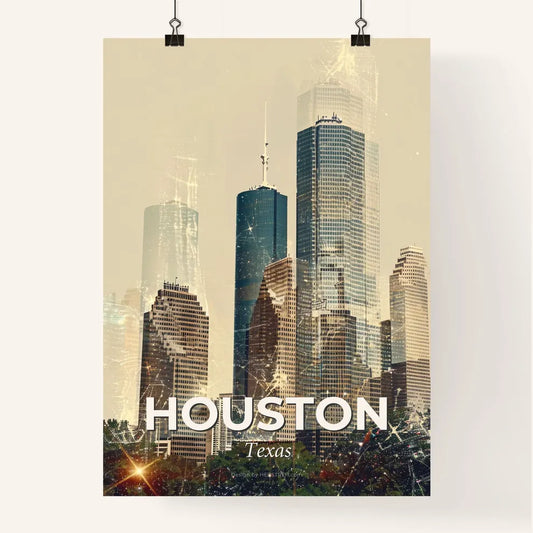 Houston City Skyline Panoramic Cityscape Photography Poster