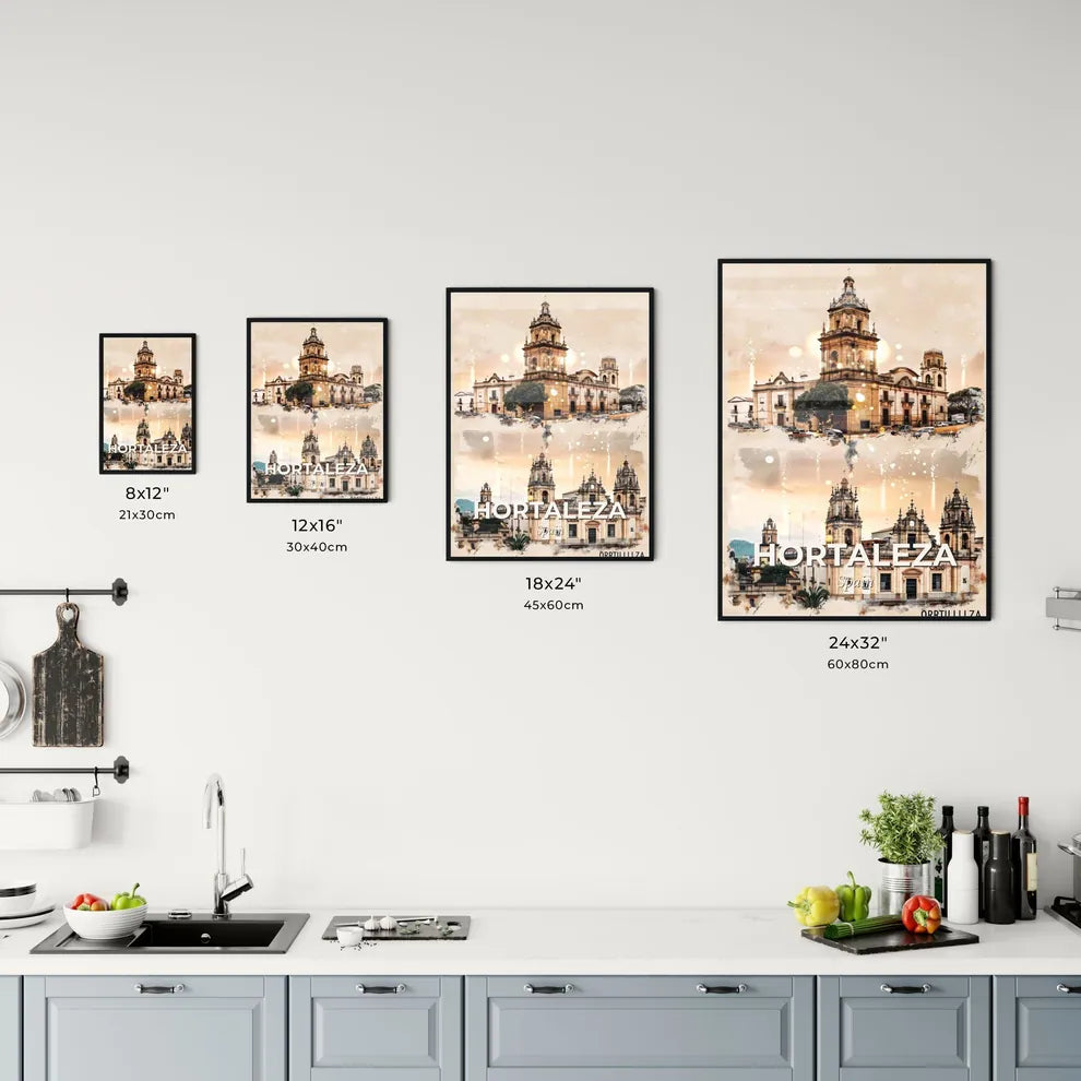 Hortaleza City Skyline Architecture Double Exposure Poster Office Art