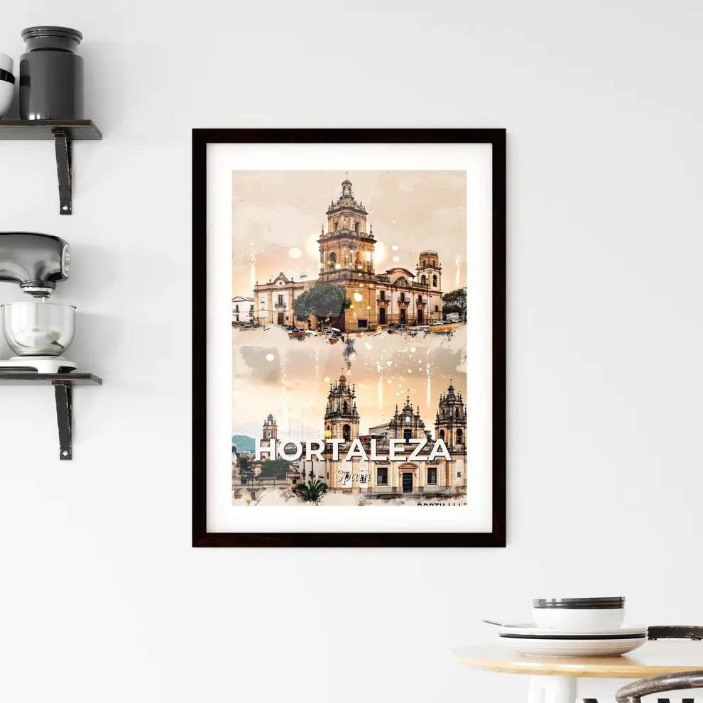 Hortaleza City Skyline Architecture Double Exposure Poster Framed Print