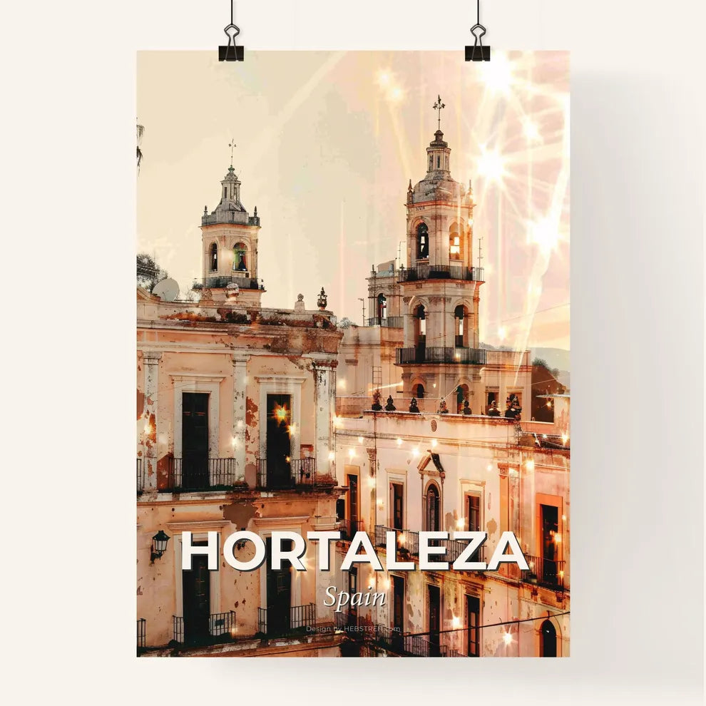 Hortaleza City Skyline Composite Art on Beige Poster
