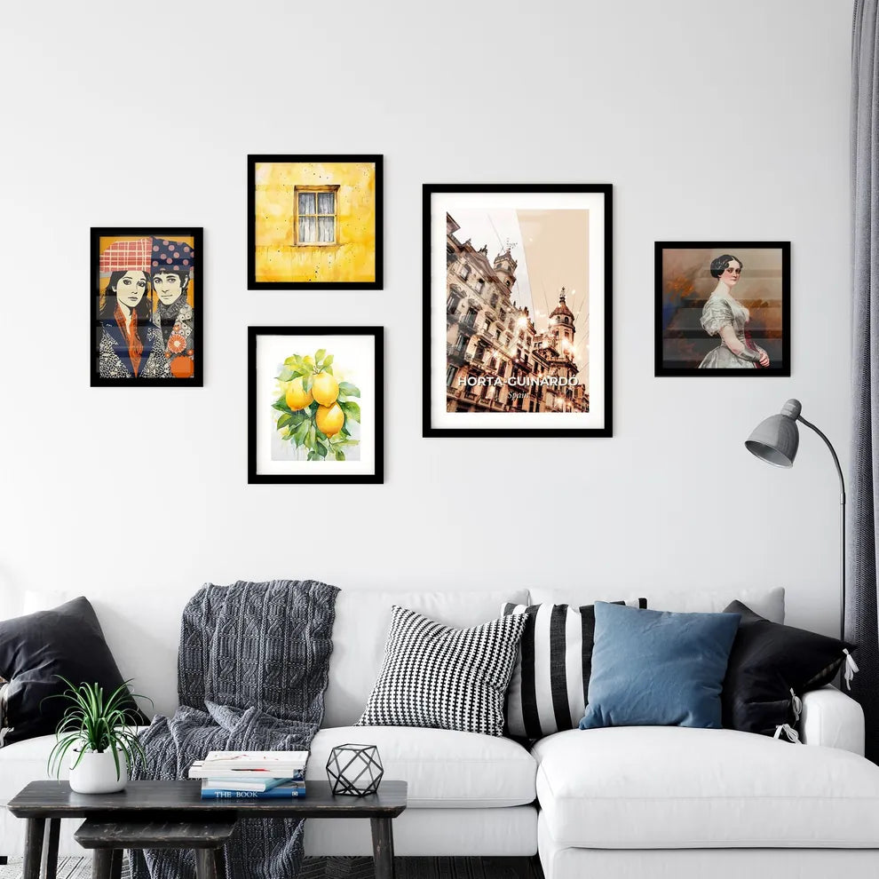Barcelona skyline double exposure art poster Wall Art