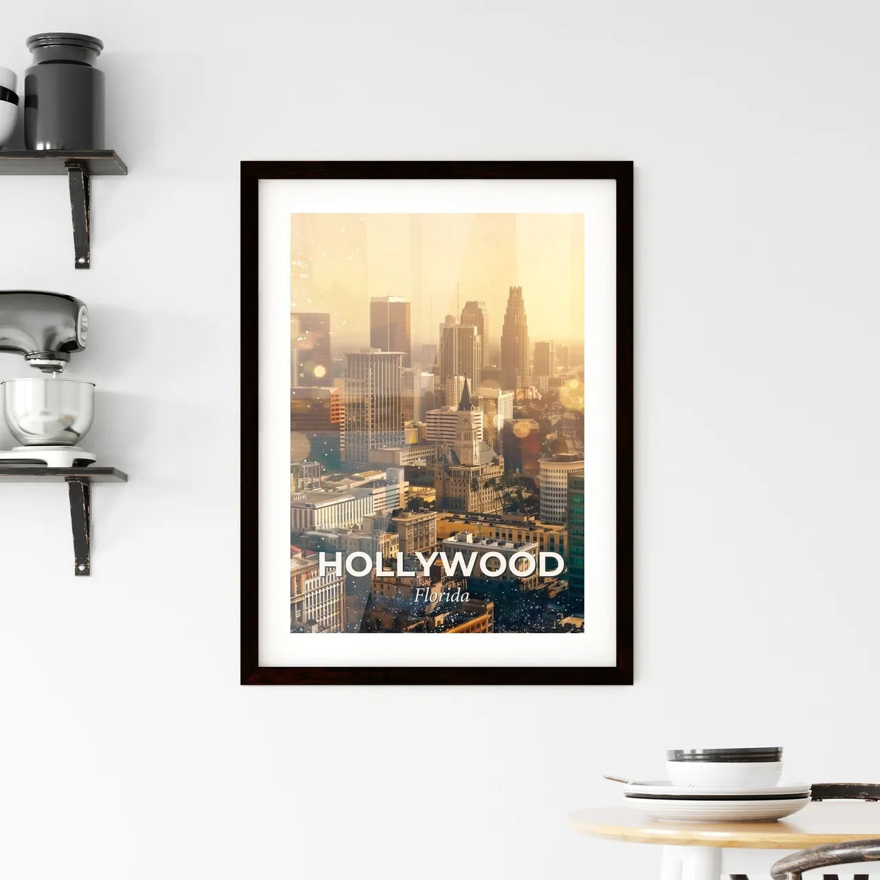Hollywood, Florida: City and Architecture Double Exposure Framed Print