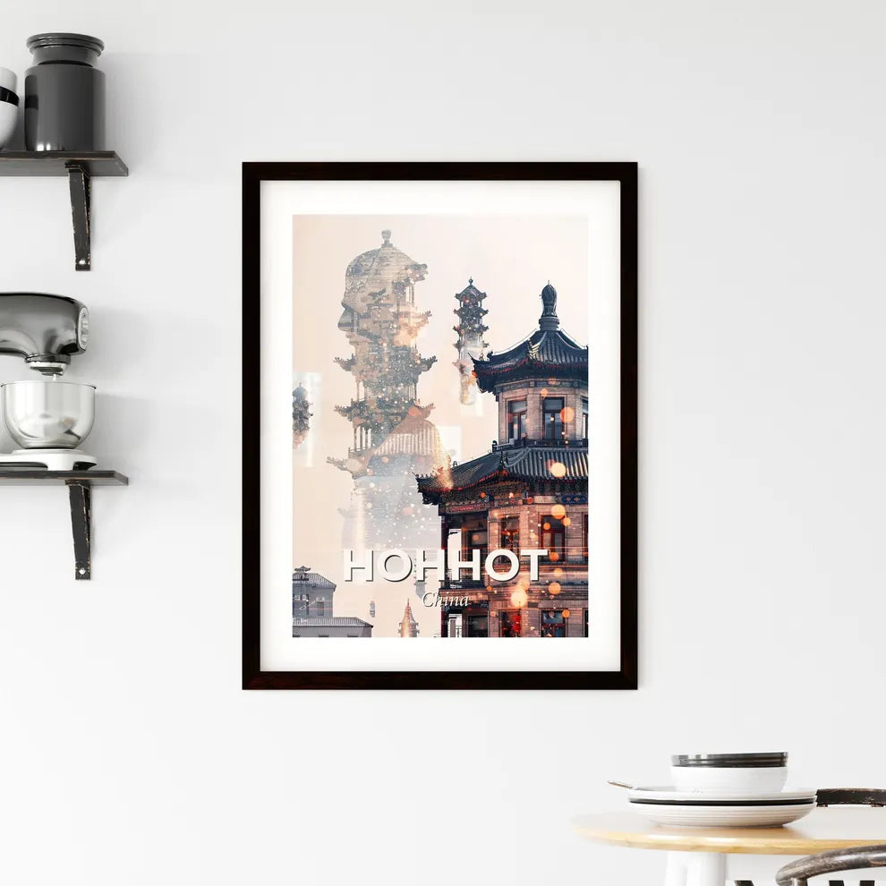 Hohhot Skyline Composite Art Poster Framed Print