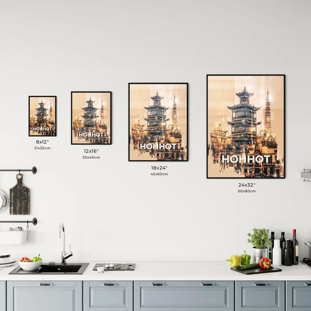 Hohhot Skyline Double Exposure Composite Art Office Art