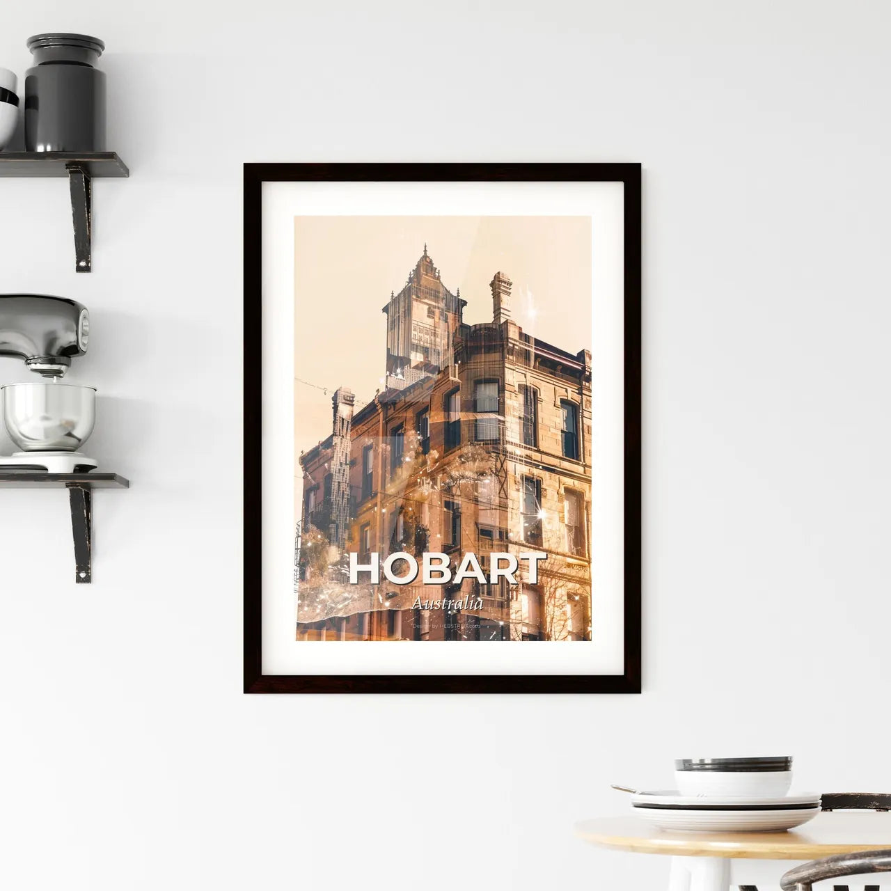 Hobart Australia Double Exposure Art Print Framed Print