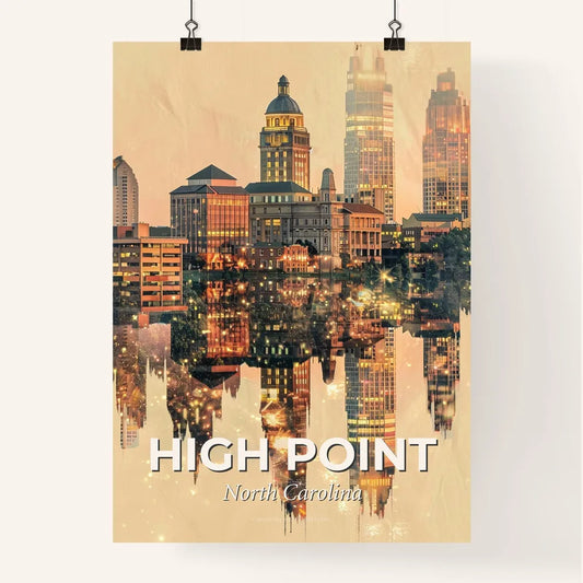 High Point City Iconography Double Exposure Art Poster