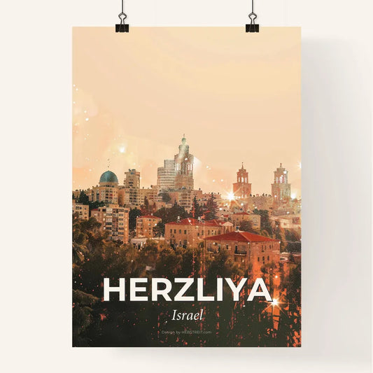 Herzliya: Day and Night City Lights Poster